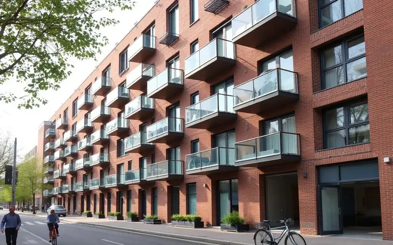 Modern Rotterdams appartementengebouw met balkons