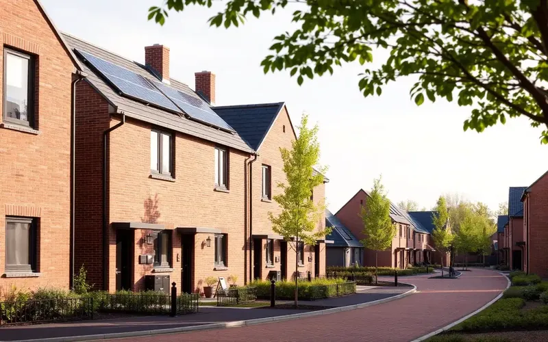 Nederlandse nieuwbouwwijk met eengezinswoningen