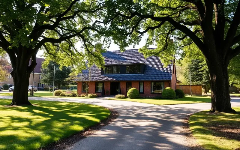 Nederlandse vrijstaande woning met tuin